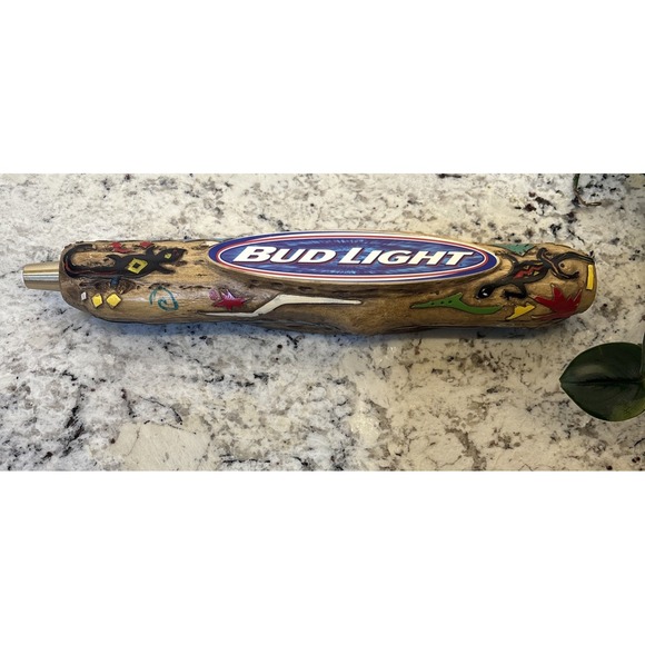 NOS Vtg Bud Light Totem Tiki Rain Stick Draft Beer Tap Handle Mancave - Picture 1 of 16